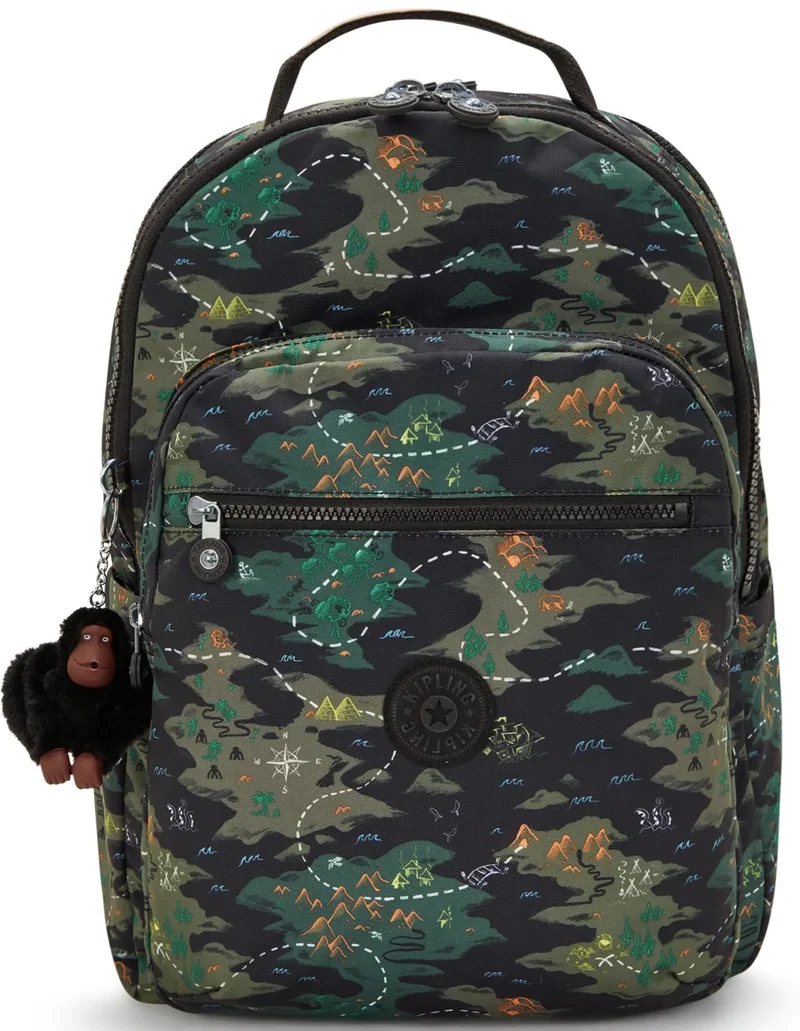 كيبلينغ حقيبة ظهر سيكول لاب كامو تريجر كبيرة (مع جيب للابتوب)